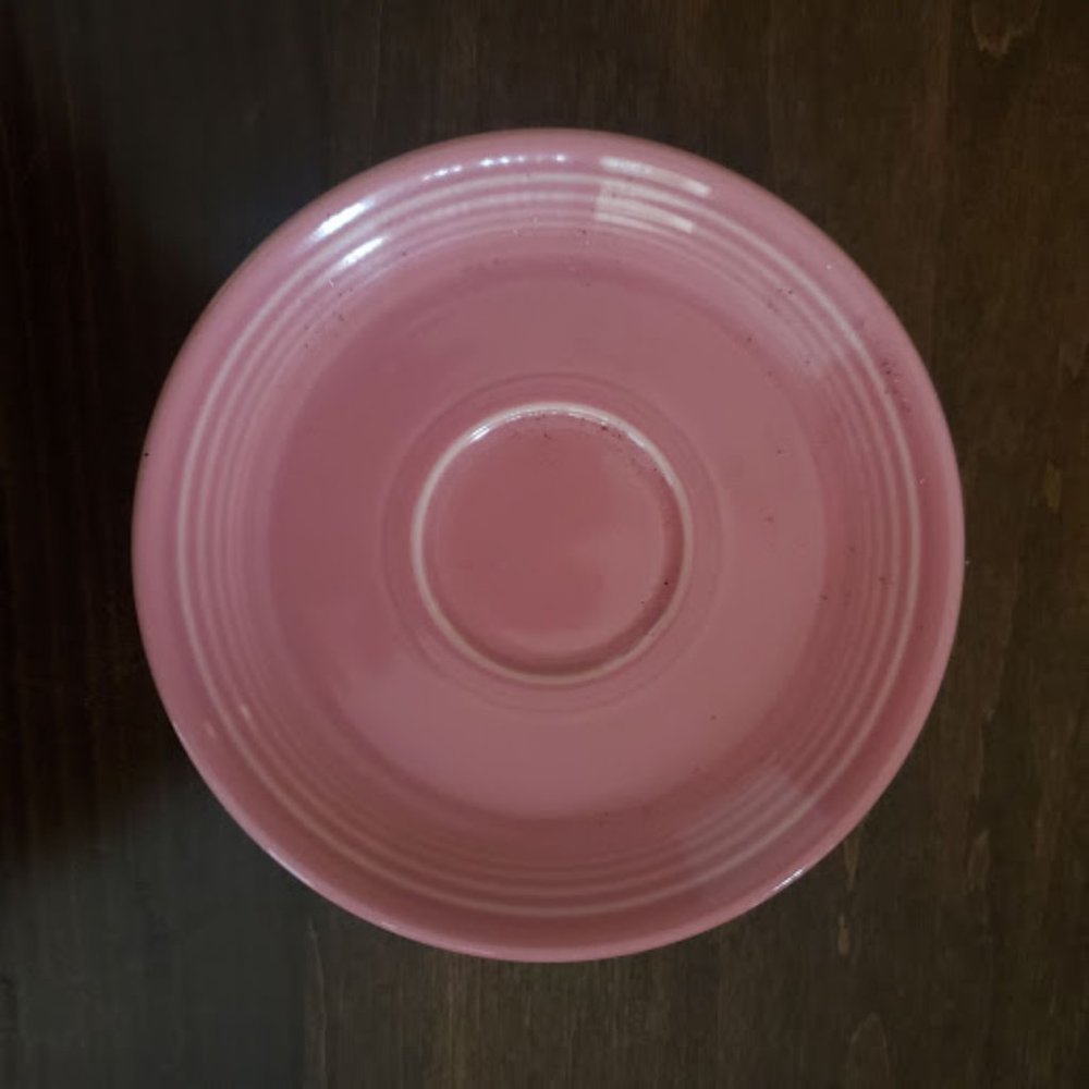 Vtg Fiestaware Rose Pink Coffee Cup Saucer